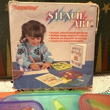 Tupperware TUPPERTOYS Stencil Art Set 8 Stencils Vintage 1987