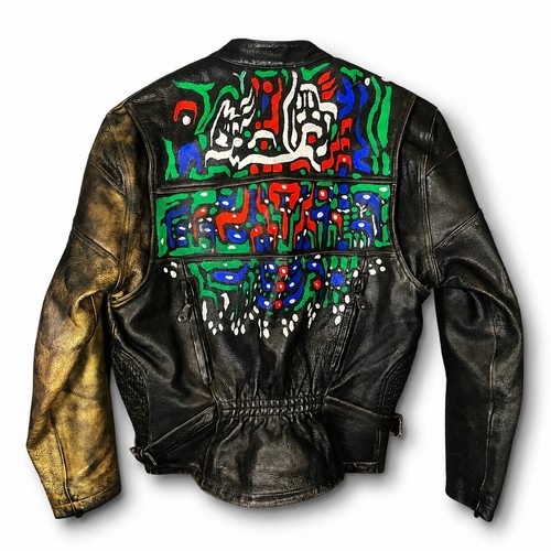 Vtg black leather moto jacket - vtg,