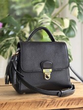 Osprey Black Leather Saddle Satchel Shoulder Crossbody Bag