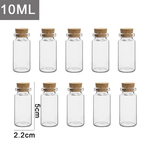 10pcs clear glass bottles - clear,