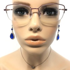 DbyD DBJF06 Glasses Frames Pink Half Rim Ladies Eyeglasses Spectacles Frame Only