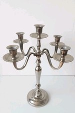 Vintage Candelabra Silver Metal Standing 5 Arm Candle Stick Tall Centrepiece 15"