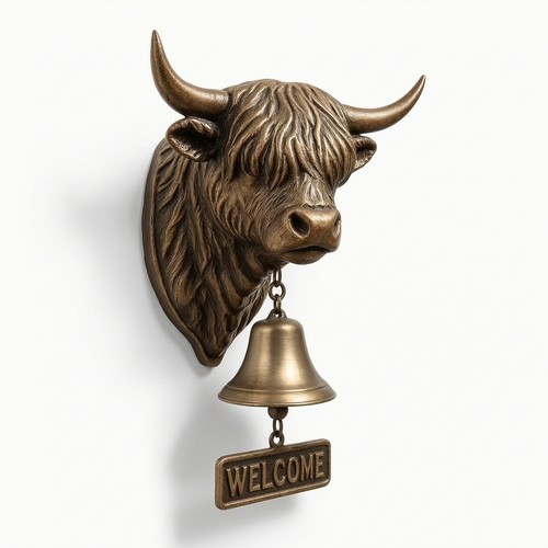 Highland cow welcome bell - highland,