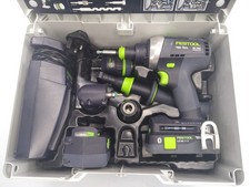 Festool Quadrive TDC 18/4 Cordless Drill, 2 x 18V Batteries & Charger + 5 Chucks