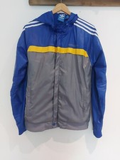 Rare Adidas Originals Jacket Windbreaker Glanz California Surf Blue Yellow UK S