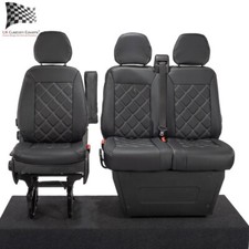 IVECO DAILY FRONT SEAT COVERS LEATHERETTE TAILORED (2014-2022) BLACK 1026