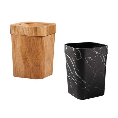 Wood grain wastebasket durable - grain,