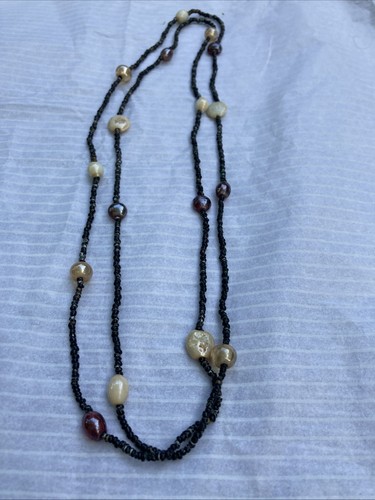 Vintage beaded necklace seed - beaded,