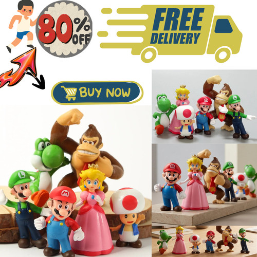 6pcs super mario dinosaur - 6pcs,