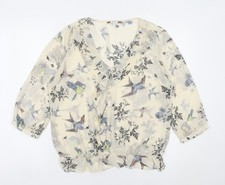 Next Women’s Multicoloured Bird Print Chiffon Blouse Size 14