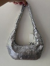 Silver Zara Sequin Handbag