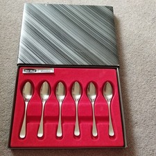 6 Robert Welch Old Hall Alveston Stainless Grapefruit Fruit Spoons Boxed 13.8cm 