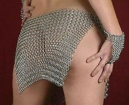 Aluminum chainmail pantie - aluminum,