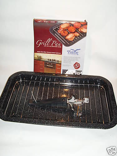 Enamel grill pan with - grill,