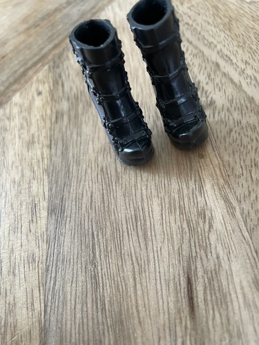 Bratz doll black buckle boots - doll,