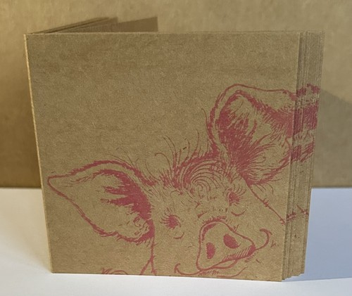 Pink pig note cards and - note,