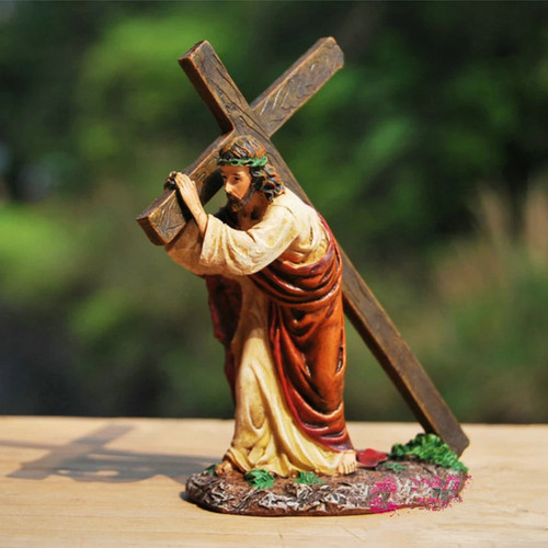 Jesus statue with cross - jesus,
