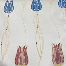 Ivory Blue Red Floral Tulip