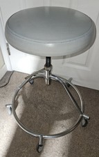 Mid-Century Vintage Industrial Vinyl Stool