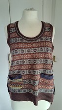 Vintage Fair Isle Wool Mix Vest Gilet M Ralph Lauren Style S M Brown
