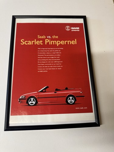 Framed original 1999 saab 3 - framed,