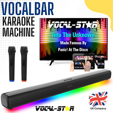 Vocal-Star Karaoke Machine Soundbar 2 Wireless Microphones Light Effects VS-VB