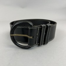 Regent Belt Company Black Leather Boho Hippie Y2K Belt Size 70/28  33" Long