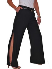 Ladies Side Split Wide Leg