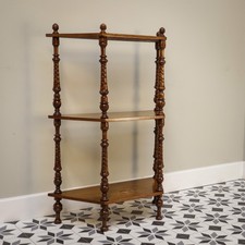 Walnut Whatnot Stand late Victorian with Inlay and Three Tiers