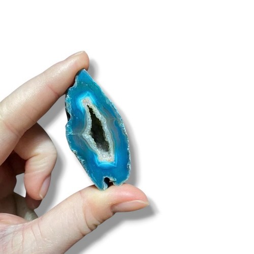 Blue dyed geode half - geode,
