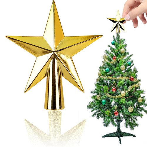 Silver star tree topper - silver,