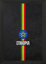 Ethiopian flag black framed - flag,