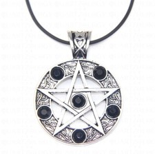 Baphomet Pendant Pentagram Necklace Rhinestone Amulet Choker Diamante Wicca
