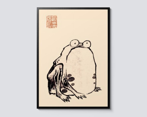 Japanese frog illustration - frog,