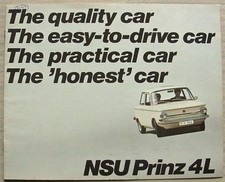 NSU PRINZ 4 LITRE Car Sales Brochure 1970 #VF 2131 440 9936