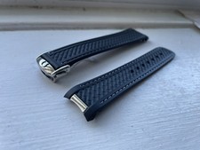 20mm Omega Seamaster Aqua Terra Black Watch Rubber Strap With Deployment Clasp