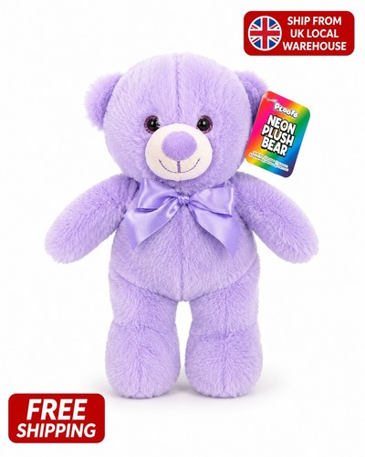 Neon plush teddy bear soft - neon,