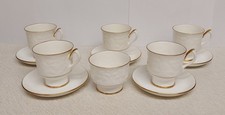 CROWN STAFFORDSHIRE FINE BONE CHINA GLENDALE 5 COFFEE CUPS & 1 SUGAR BOWL.