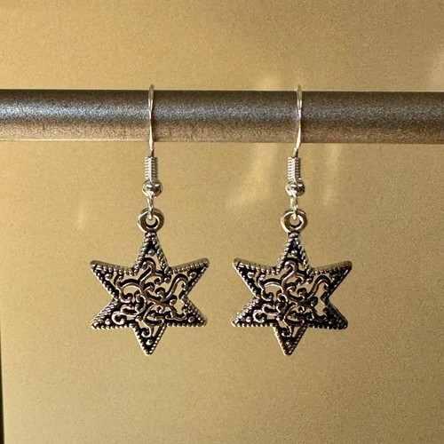 Silver christmas star - christmas,
