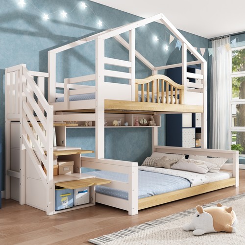 Bunk bed staircase storage - bed,