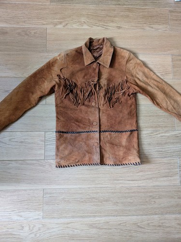 Vintage brown suede leather - brown,