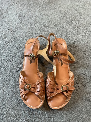 Vintage tan leather sandals - vintage,
