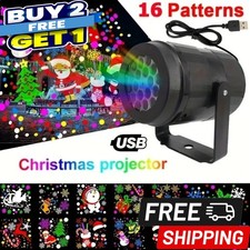 1pc Snowflake Christmas Laser Projector Light,16 patterns Waterproof Rotating Ch