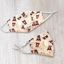 Kids Cute Teddy Bear Face Mask Fun Comfortable & Reusable Face Masks