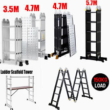 3.5M/4.7M/5.7M 14 in 1 Multi-Purpose Aluminium Folding Ladder Scaffoldings Tower