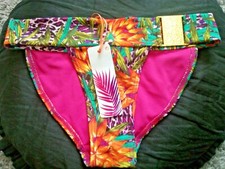 Ocean Club Hipster Bikini Bottoms Orange Tropical Print Size 6 Bnwt Holiday Swim