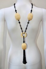 Vintage 1920s Art Deco Bakelite and Faceted Glass Necklace Costume Jewellery