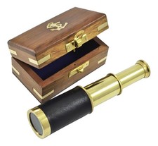 Telescope in wooden box made
