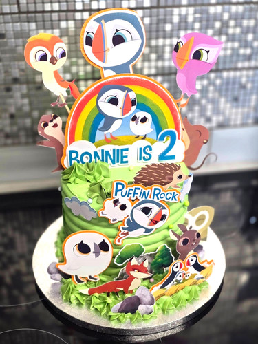 Personalised puffin theme - theme, cake