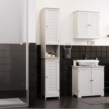 SALE 2 Door Tall Cabinet Cupboard Storage Unit Furniture White